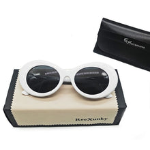 Load image into Gallery viewer, 2023 Kurt Cobain Glasses White Oval Clout Goggles Sunglasses Rapper Shades Fancy Glasses for Men Women oculos UV400 Top