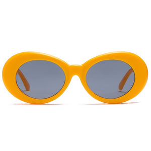 2023 Kurt Cobain Glasses White Oval Clout Goggles Sunglasses Rapper Shades Fancy Glasses for Men Women oculos UV400 Top