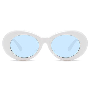 2023 Kurt Cobain Glasses White Oval Clout Goggles Sunglasses Rapper Shades Fancy Glasses for Men Women oculos UV400 Top