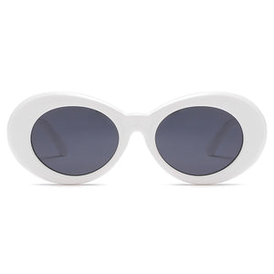 2023 Kurt Cobain Glasses White Oval Clout Goggles Sunglasses Rapper Shades Fancy Glasses for Men Women oculos UV400 Top