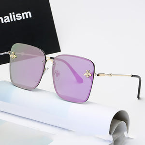 2023 Gold Bee Square Sunglasses Women Retro Oversized Glasses Men Shades Metal Frame Ladies sunglasses zonnebril dames