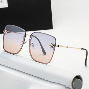 2023 Gold Bee Square Sunglasses Women Retro Oversized Glasses Men Shades Metal Frame Ladies sunglasses zonnebril dames