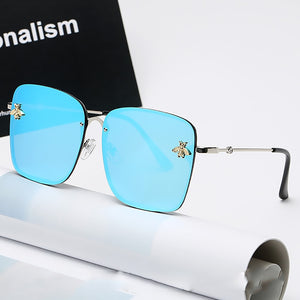 2023 Gold Bee Square Sunglasses Women Retro Oversized Glasses Men Shades Metal Frame Ladies sunglasses zonnebril dames
