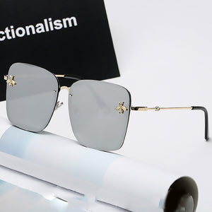 2023 Gold Bee Square Sunglasses Women Retro Oversized Glasses Men Shades Metal Frame Ladies sunglasses zonnebril dames