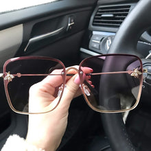 Load image into Gallery viewer, 2023 Gold Bee Square Sunglasses Women Retro Oversized Glasses Men Shades Metal Frame Ladies sunglasses zonnebril dames