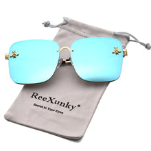 Load image into Gallery viewer, 2023 Gold Bee Square Sunglasses Women Retro Oversized Glasses Men Shades Metal Frame Ladies sunglasses zonnebril dames