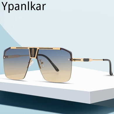 2023 Square Rimless Sunglasses Men  Brand Frameless Sun Glasses For Male Vintage Sunglass Lentes De Sol