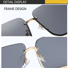 Load image into Gallery viewer, 2023 Square Sunglasses Women Rimless Sun Glasses Metal Half Frame Glasses Retro Ocean Lens Female Gradient Eyewear Gafas