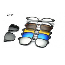 Load image into Gallery viewer, 5 Lenes Magnet Sunglasses Clip Mirrored Clip on Sunglasses Men Polarized Glasses Clip Custom Prescription Myopia