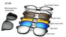 Load image into Gallery viewer, 5 Lenes Magnet Sunglasses Clip Mirrored Clip on Sunglasses Men Polarized Glasses Clip Custom Prescription Myopia