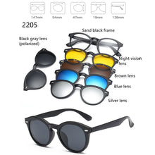 Load image into Gallery viewer, 5 Lenes Magnet Sunglasses Clip Mirrored Clip on Sunglasses Men Polarized Glasses Clip Custom Prescription Myopia