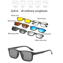 Load image into Gallery viewer, 5 Lenes Magnet Sunglasses Clip Mirrored Clip on Sunglasses Men Polarized Glasses Clip Custom Prescription Myopia