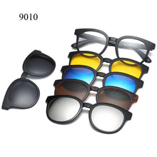 Load image into Gallery viewer, 5 Lenes Magnet Sunglasses Clip Mirrored Clip on Sunglasses Men Polarized Glasses Clip Custom Prescription Myopia