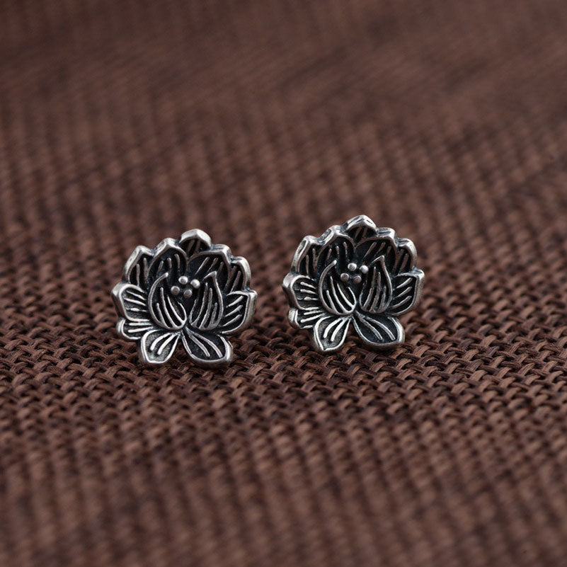 Fashion 925 Silver Stud Earrings for Women Jewelry boucle d'oreille S925 Sterling Silver Flower Earring