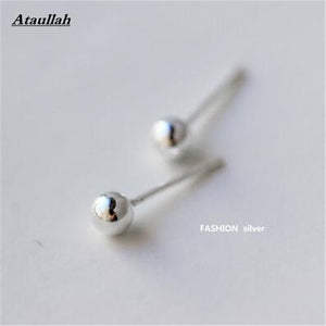 Fashion 925 Sterling Silver 6MM Simple Style Stud Earrings for Women And Girls Anti-allergy Fine Jewelry Brand EWC015