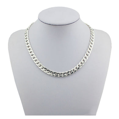 Fashion 925 Sterling Silver Jewelry Heavy Thick Link Chain Necklace Male Men's Party 5mm Wide 18 20 22 inch Key Chain Choker