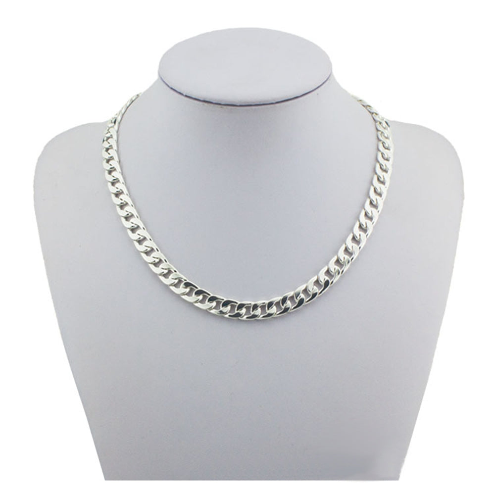 Fashion 925 Sterling Silver Jewelry Heavy Thick Link Chain Necklace Male Men's Party 5mm Wide 18 20 22 inch Key Chain Choker