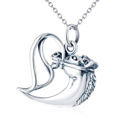 Moda gioielli in argento sterling 925 cuore d'amore collana con pendente testa di cavallo donne e uomini regalo del partito collier choker CHX11429 