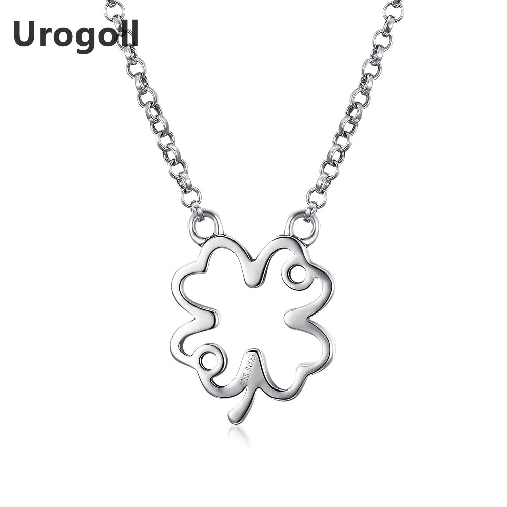 Collane in argento sterling 925 alla moda con zirconi e collana con ciondolo a forma di trifoglio per le donne, gioielli raffinati, regalo di nozze 