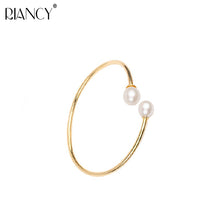 Carica l'immagine nel visualizzatore di Gallery, Fashion 925 sterling silver Natural pearl Bracelets Double bead Pearl Adjustable bracelets for Women wedding gift