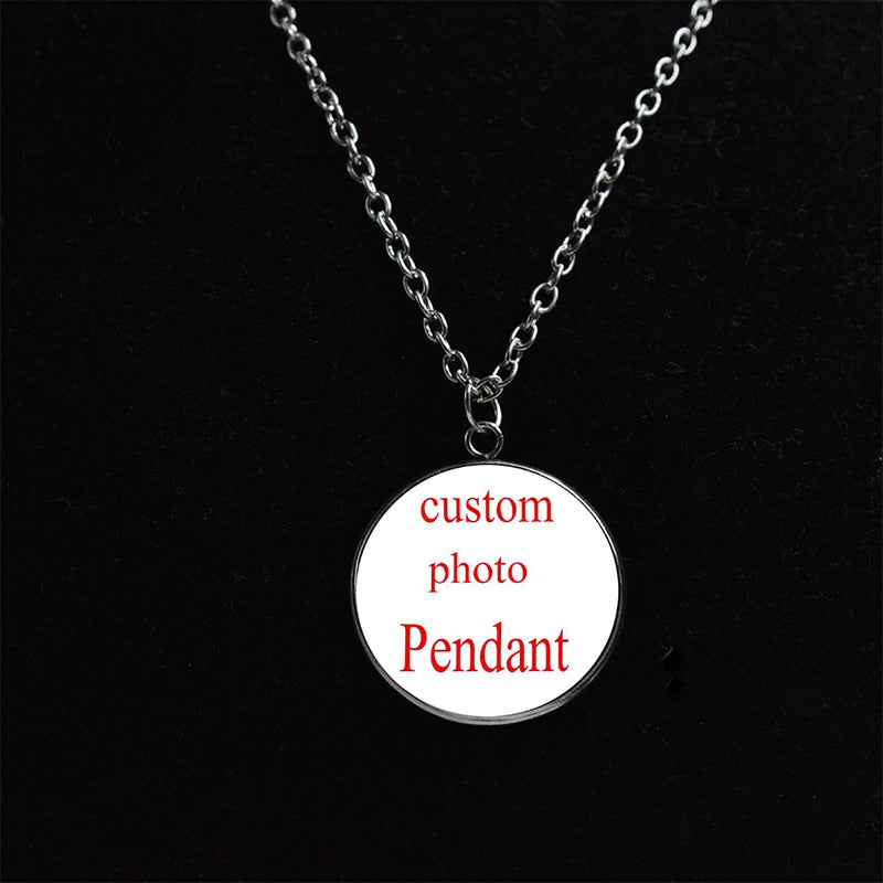 Fashion Accessories Long Chain Pendant Custom Photo Pendant Glass Dome Necklace for Women Man Custom Jewelry Birthd Gifts