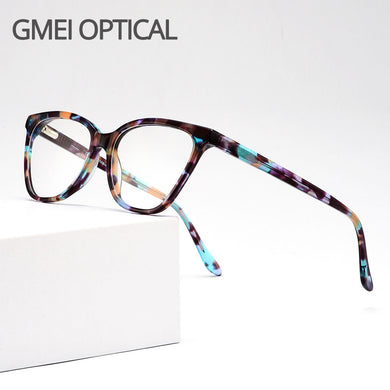 Acetate Cat Eye Style Women Glasses Frames With Spring Hinges Female Cute Myopia Prescription Spectacles Frame D62343