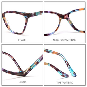 Acetate Cat Eye Style Women Glasses Frames With Spring Hinges Female Cute Myopia Prescription Spectacles Frame D62343