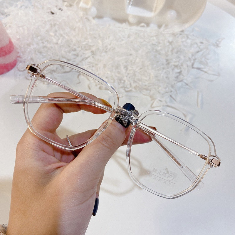 Anti-Blu-ray Glasses Irregular Retro Spectacle Frame Metal TR Hybrid Myopia Spectacle Frame