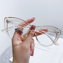 Load image into Gallery viewer, Anti Blue Light Cat Eye Glasses Women Vintage Computer Eyeglasses Frame Blocking Glasses Transparent Optical Eyewear
