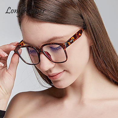 Anti Blue Light Glasses Frame Women Brand Designer Leopard Square Optical Frame Blue Light Blocking Computer Glasses