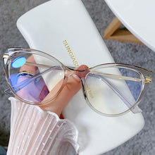 Load image into Gallery viewer, Anti Blue Light Glasses Vintage Women Cat Eye Computer Eyeglasses Frame Blocking Glasses Transparent Optical Eyewear