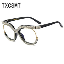 Load image into Gallery viewer, Anti Blue Light Glasses Women Prescription Eyewear 2023  Brand Rhinestone Frame Can Be Equipped with Myopia Lenses