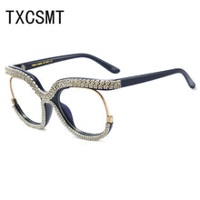 Load image into Gallery viewer, Anti Blue Light Glasses Women Prescription Eyewear 2023  Brand Rhinestone Frame Can Be Equipped with Myopia Lenses