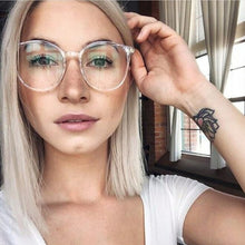 Load image into Gallery viewer, Anti Blue Light Plain Glasses Clear Round Frame Computer Gaming Glasses Women Eyeglass Comfort Eyeglasses for Women Men