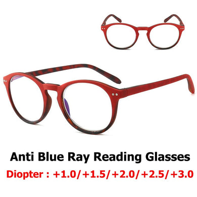 Anti Blue Ray Reading Glasses Women Oval Spectacle Frame Hyperopia Eyeglasses Diopter Plus +100 +150 +200 +250 +300