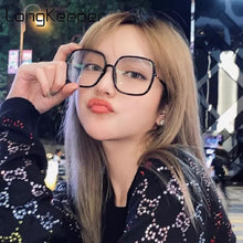 Load image into Gallery viewer, Anti-blue Light Eyeglasses Women Oversized Square Glasses Frame Female Retro Black Big Eyeglasses Computer Spectacles
