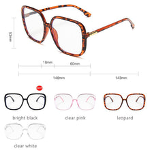 Load image into Gallery viewer, Anti-blue Light Eyeglasses Women Oversized Square Glasses Frame Female Retro Black Big Eyeglasses Computer Spectacles