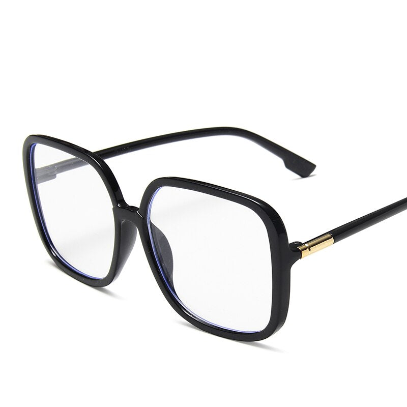 Anti-blue Light Eyeglasses Women Oversized Square Glasses Frame Female Retro Black Big Eyeglasses Computer Spectacles