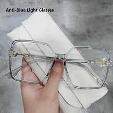 Load image into Gallery viewer, Anti-blue Light Glasses Women Vintage Oversized Large Square Eyeglasses Frame Men Blocking Blue-Ray Spectacles Frames