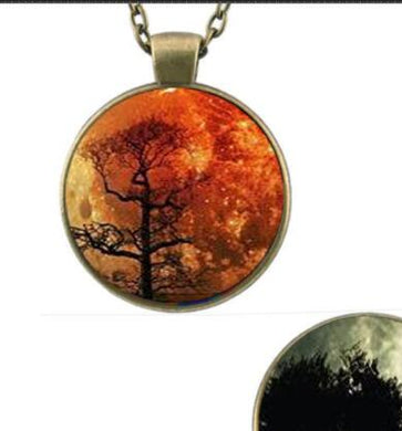 Collana con foto di arte e moda Collana e pendente in bronzo vintage con luna per gioielleria raffinata in stile estivo da donna 