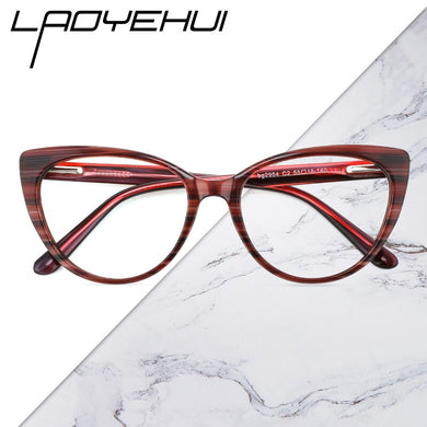 BRAND Round Prescription Glasses Cat Eye Transparent Women Vintage Eyeglasses Stylish Female Spectacle Frames Acetate
