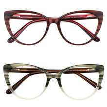 Load image into Gallery viewer, BRAND Round Prescription Glasses Cat Eye Transparent Women Vintage Eyeglasses Stylish Female Spectacle Frames Acetate