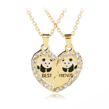 Carica l&#39;immagine nel visualizzatore di Gallery, Fashion Best Friends Honey Love Couple Pendant Necklace 2 Pcs/ Set Rainbow Broken Heart BFF Good Friends Friendship Jewelry Gift