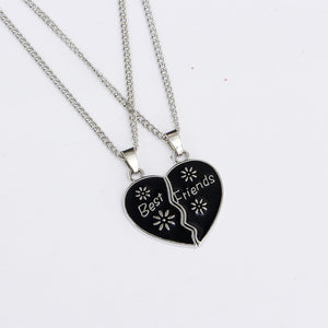 Fashion Best Friends Honey Love Couple Pendant Necklace 2 Pcs/ Set Rainbow Broken Heart BFF Good Friends Friendship Jewelry Gift