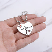 Carica l&#39;immagine nel visualizzatore di Gallery, Fashion Best Friends Honey Love Couple Pendant Necklace 2 Pcs/ Set Rainbow Broken Heart BFF Good Friends Friendship Jewelry Gift