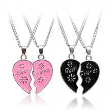 Carica l&#39;immagine nel visualizzatore di Gallery, Fashion Best Friends Honey Love Couple Pendant Necklace 2 Pcs/ Set Rainbow Broken Heart BFF Good Friends Friendship Jewelry Gift