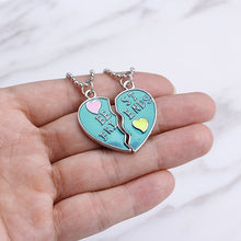 Carica l&#39;immagine nel visualizzatore di Gallery, Fashion Best Friends Honey Love Couple Pendant Necklace 2 Pcs/ Set Rainbow Broken Heart BFF Good Friends Friendship Jewelry Gift