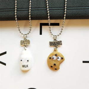 Fashion Best Friends Honey Love Couple Pendant Necklace 2 Pcs/ Set Rainbow Broken Heart BFF Good Friends Friendship Jewelry Gift