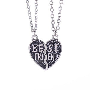 Fashion Best Friends Honey Love Couple Pendant Necklace 2 Pcs/ Set Rainbow Broken Heart BFF Good Friends Friendship Jewelry Gift