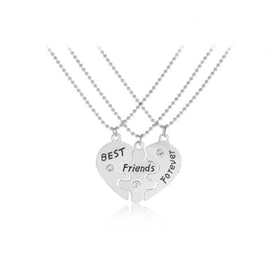 Fashion Best Friends Honey Love Couple Pendant Necklace 2 Pcs/ Set Rainbow Broken Heart BFF Good Friends Friendship Jewelry Gift